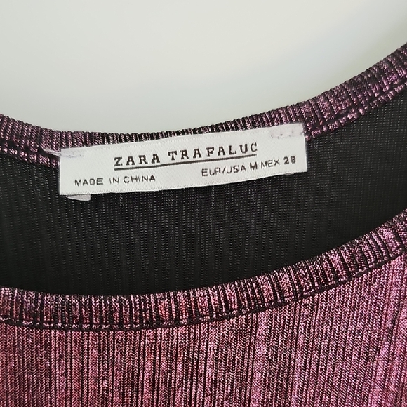 Zara Shimmering Purple Tank Top Size M - Picture 2 of 5